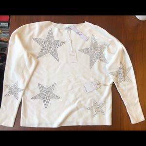Eggshell White Star Studded Sweater - Vila Milano
